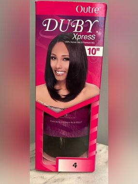 NIB Outre DUBY Xpress 10" Human Hair Blend Weave - Color 4 Dark Brown